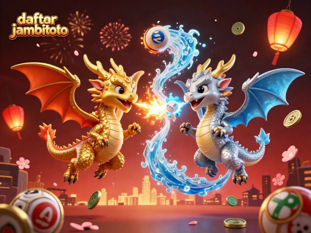 Experience vibrant gambling excitement with daftar jambitoto featuring animated dragons and festive elements.
