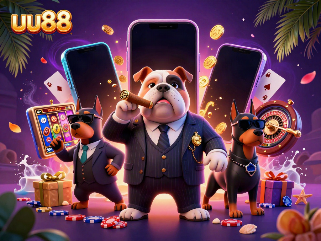 Engage with uu88 through vibrant slot excitement in this dynamic casino scene.