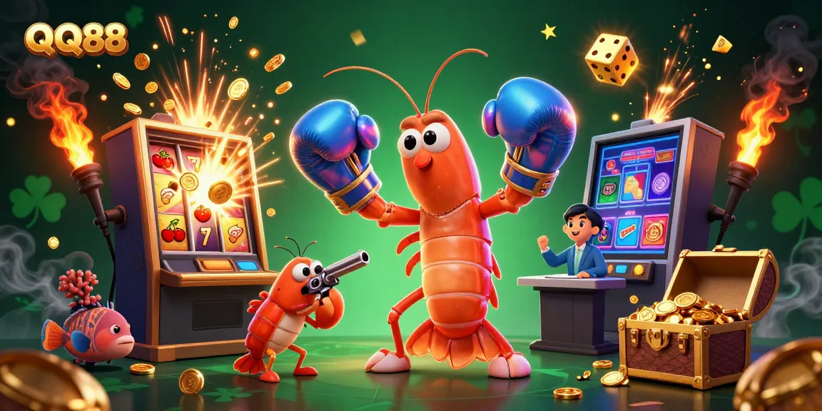 Experience excitement with QQ88's online gaming, featuring vibrant characters and casino themes.