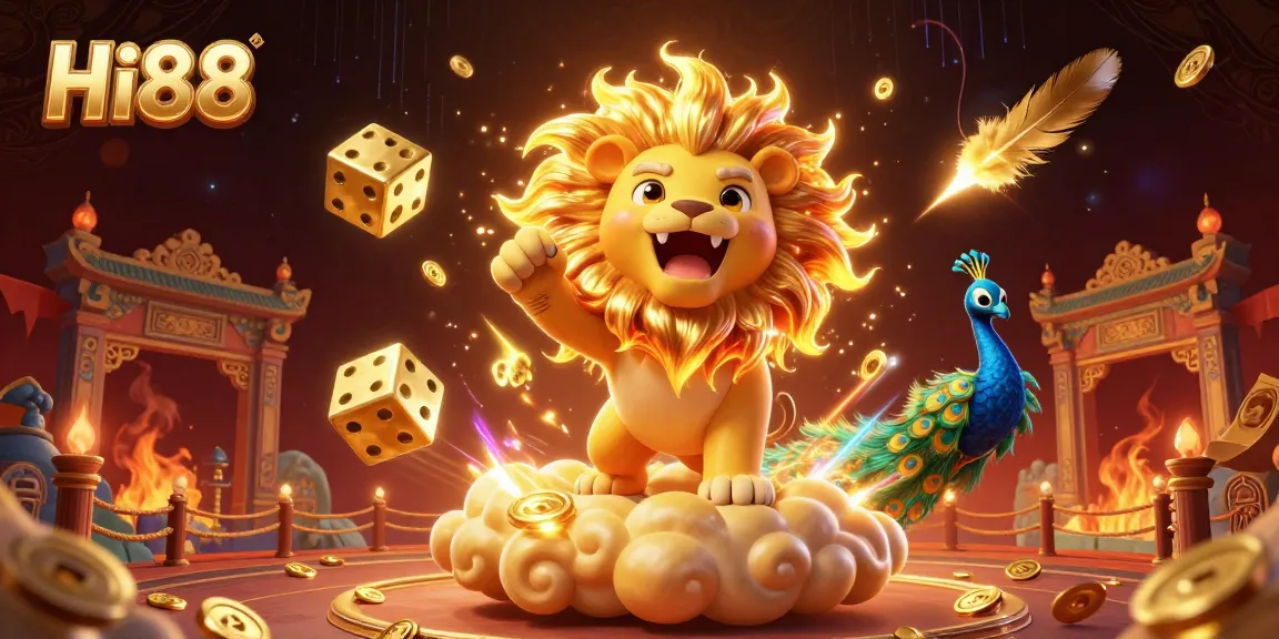 Experience thrilling gameplay at Hi88 with a vibrant, dynamic casino scene featuring dazzling characters and gaming elements.