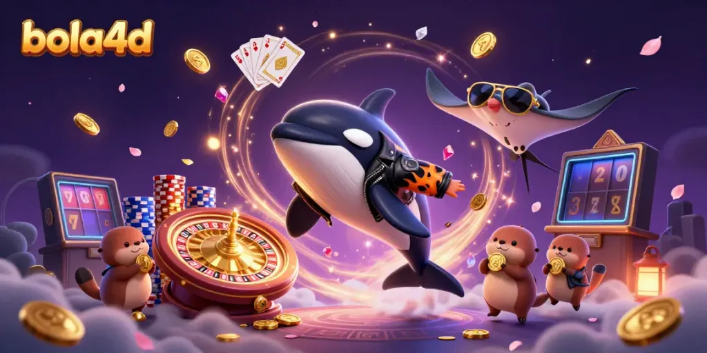 Experience thrilling gameplay with bola4d featuring dynamic animated characters and casino elements in a colorful scene.