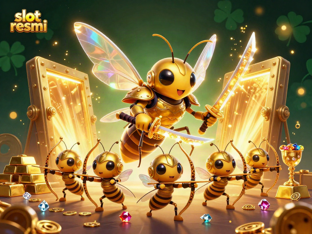 Engage in captivating fun with the slot resmi hornet character amidst a dazzling treasure scene.