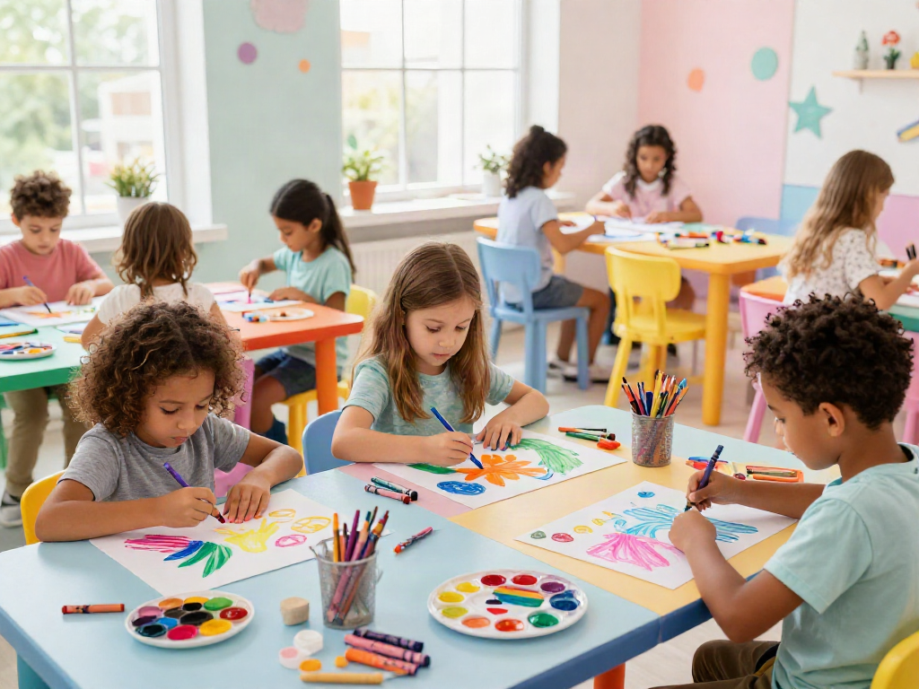 Children enjoying art creation with diverse crayon types, highlighting offers from a leading crayon supplier