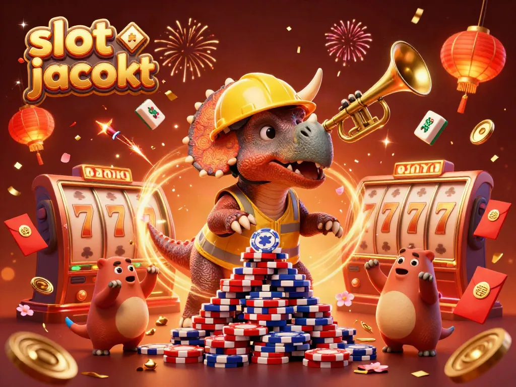 Exciting celebration of slot jackpot with 3D cartoon characters and dynamic casino visuals.