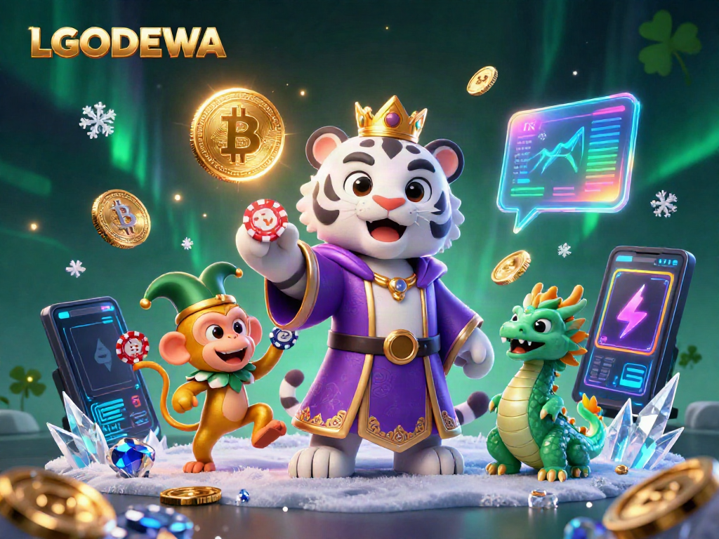 Experience the excitement with LGODEWA as a royal tiger and jester monkey bring casino themes alive.